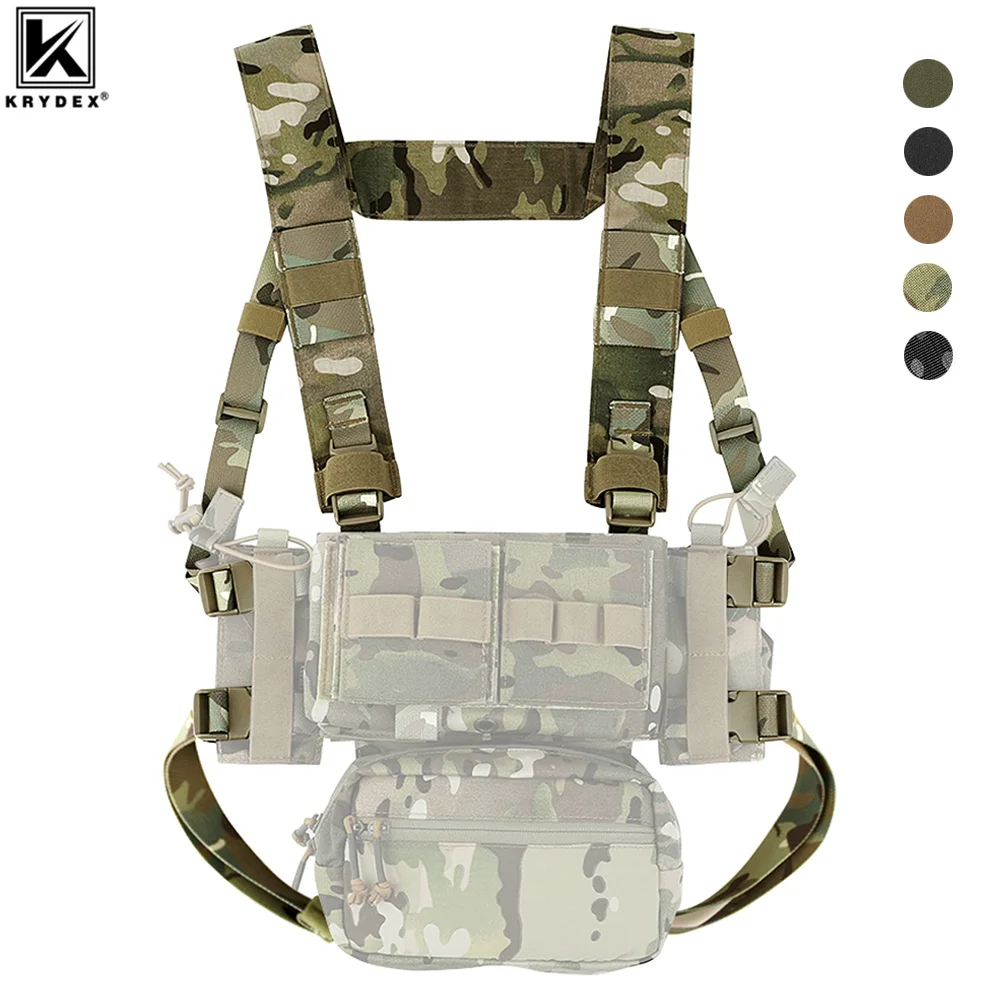 KRYDEX Fat Strap Shoulder Harness and Back Strap For Tactical MK3 MK4 D3CRM Chest Rig Accessories With Male Female Buckles конвертер espada display port 20 pin male to dvi i 29 pin female 0 2м eportm dvif20