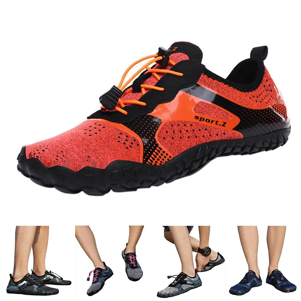 Chaussures d'eau pieds nus pour hommes, chaussures de plage légères, chaussures de natation en caoutchouc avec trous de ventilation pour surf, bateau, pêche