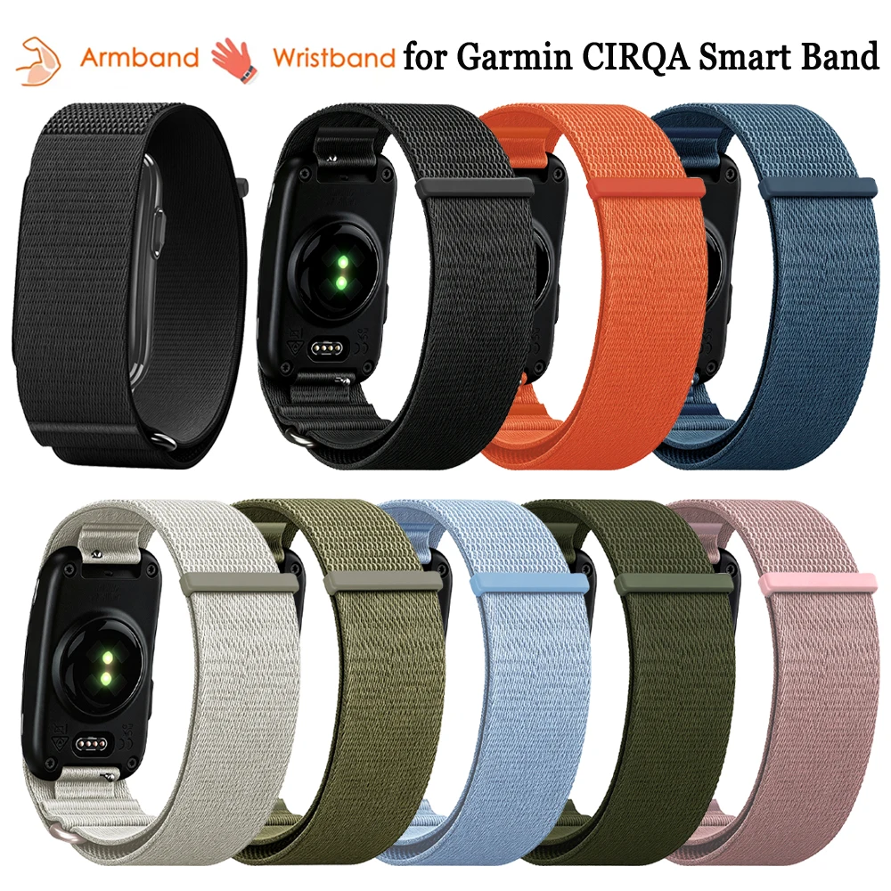Breathable Nylon Loop Bicep Band Armband For Garmin CIRQA Smart Band Adjustable Sports Wristband For Garmin CIRQA Replace Straps