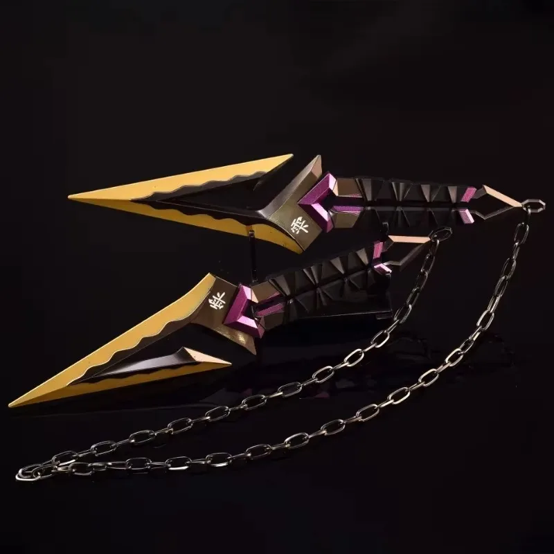 22 سنتيمتر Valorant النينجا كوناي المشاجرة لعبة سلاح كورونامي لا Yaiba مجموعة سبائك الأرجواني كاتانا الصلب السيف الطرفية الدعامة سكين لعبة آمنة