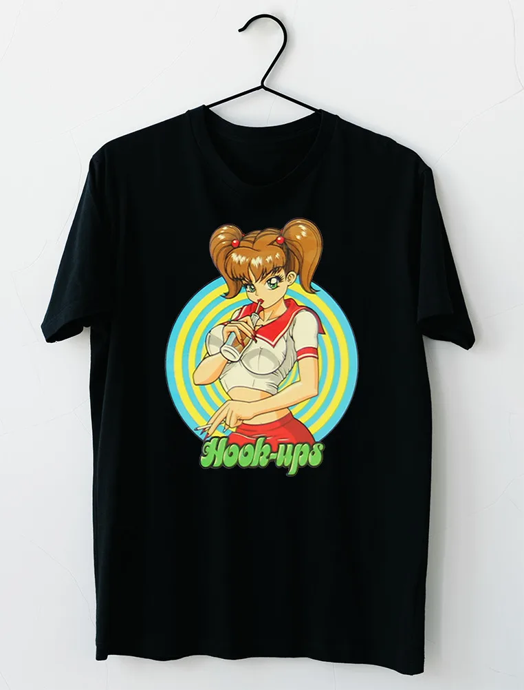 Hook-Ups Skateboard Drinking Sakura T-Shirt S-5XL