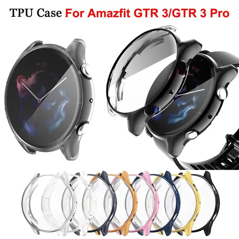 Soft TPU Case For Amazfit GTR 3/GTR 3 Pro Screen Full Cover Protector Shell For Huami Amazfit GTR 3/3 Pro Watch Case Accessories