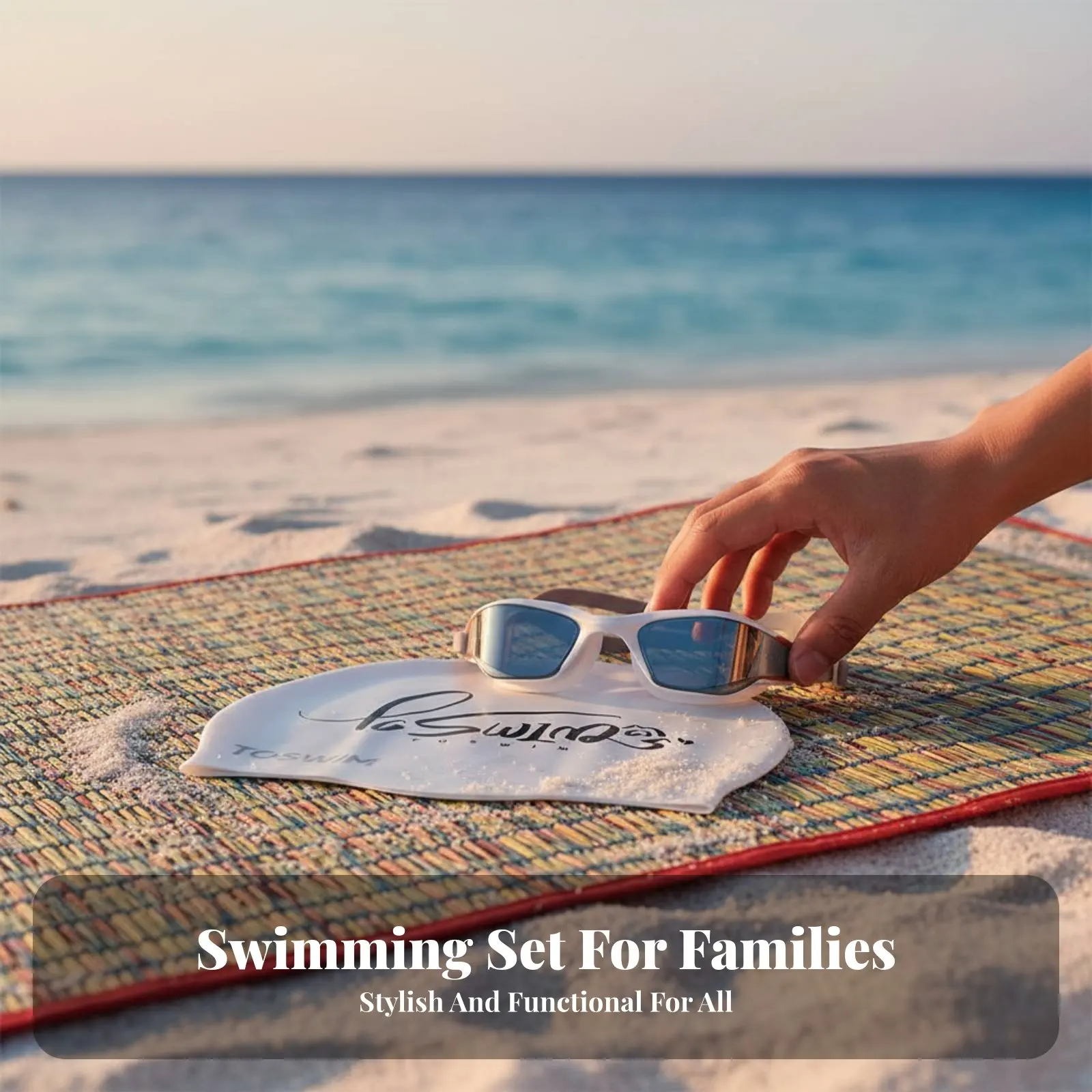 

Swimming Equipment Kit, Anti-Fog Goggles, Swim Cap, Quick-Dry Towel, Removal, For Children, Adults, Holiday, Diving