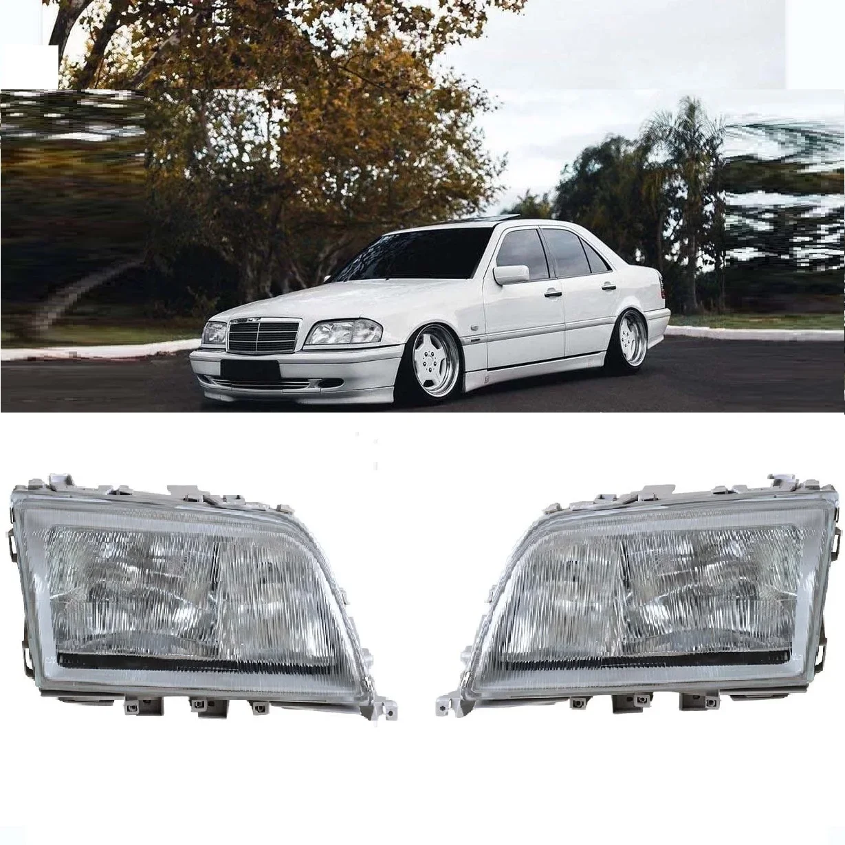 

Headlight Head Light for Mercedes Benz E Class W202 1994 1995 1996 1997 1998 1999 2000 2001 2002 2003 2004