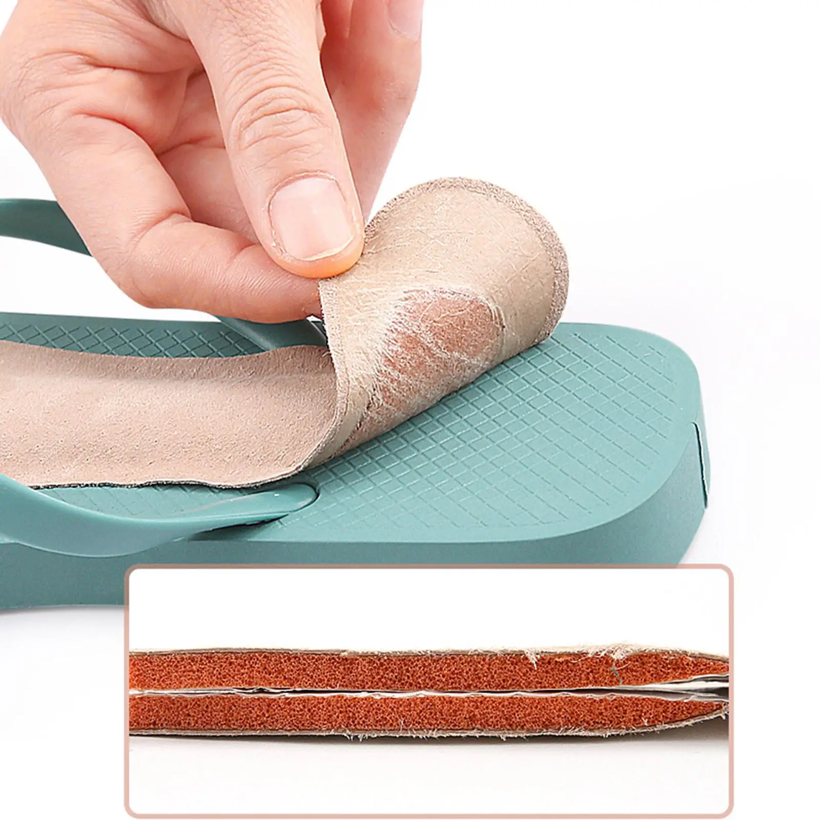 2x Flip Flop Toe Padding Sandal Cushions Sweat Absorption Ball of Foot Inserts PU Leather Insoles for Beach Flip Flops Ladies