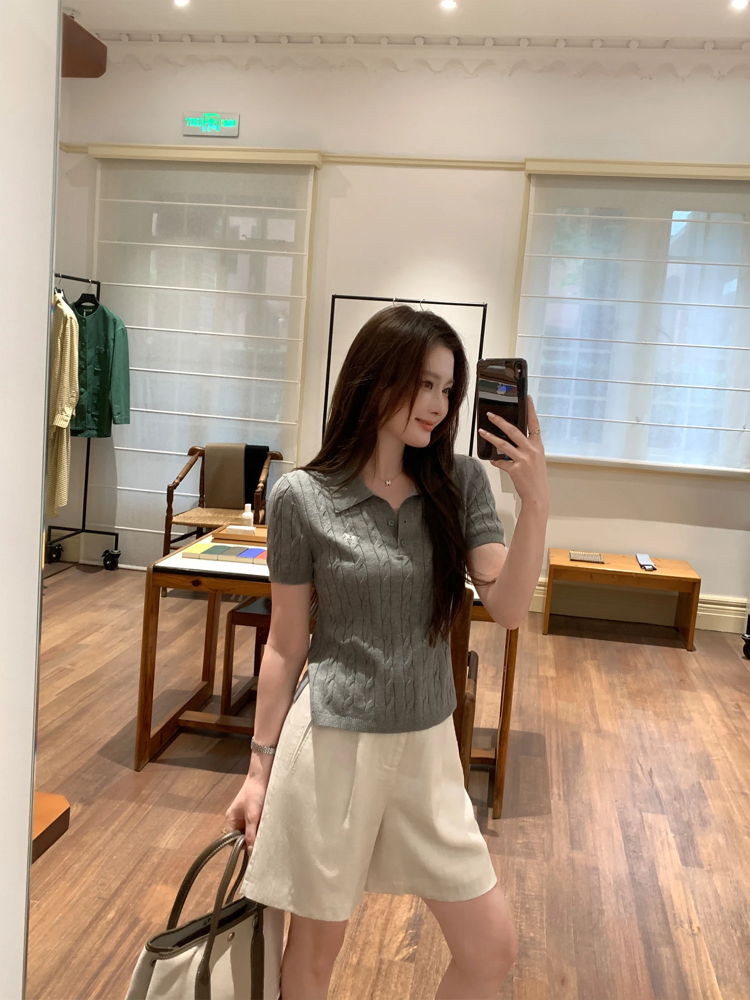 Pusumede High Waist Straight Leg Linen Shorts Women's Casual Loose Fit Five-Quarter Pants Comfortable Breathable Summer Shorts