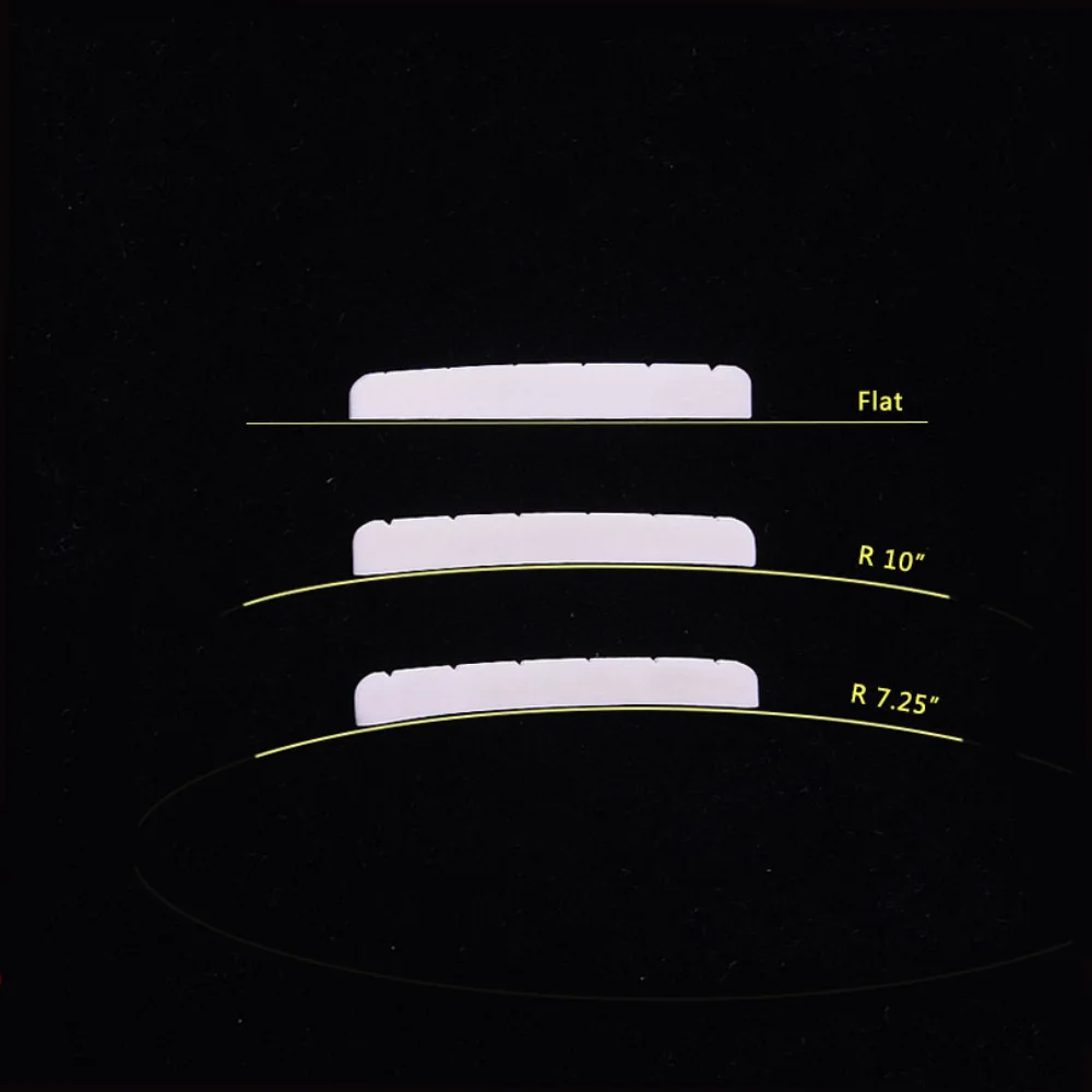Vero dado osseo scanalato per chitarra elettrica (fondo piatto/R7.25/R10 42MM/43MM * 3.4MM * 6MM)