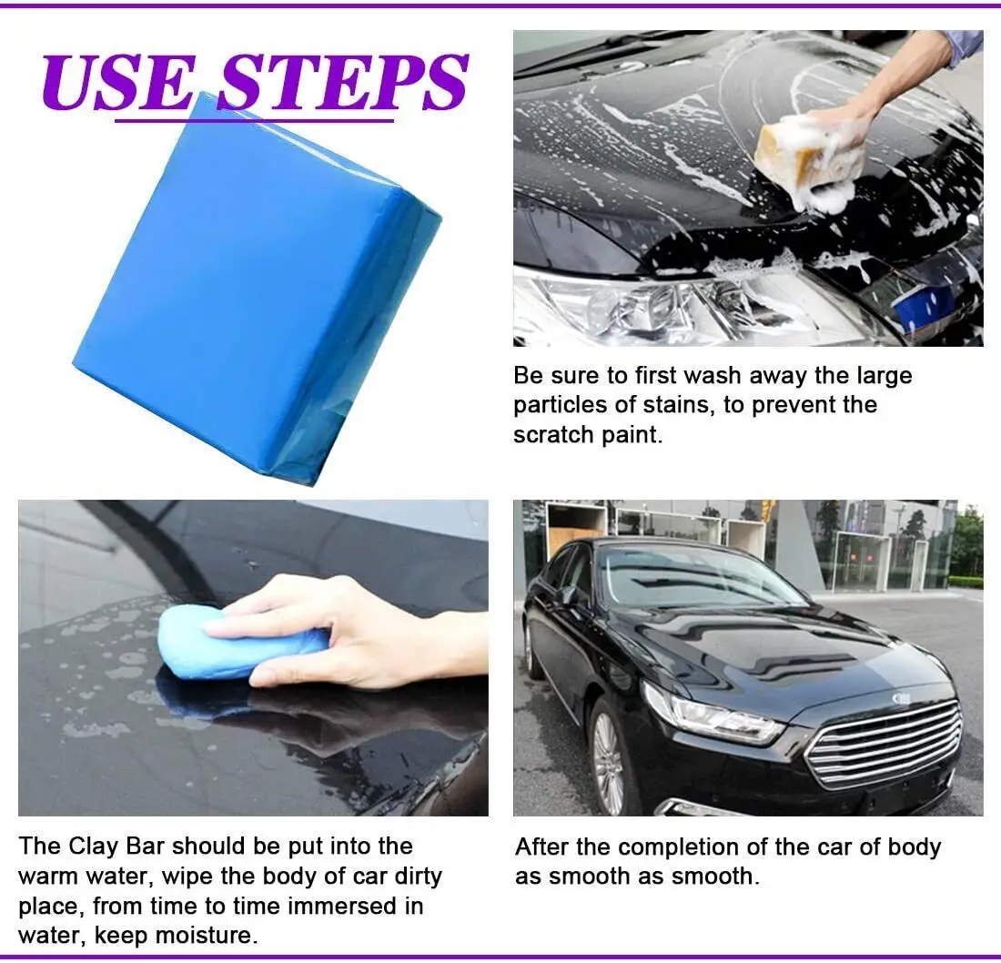 5pcs Car Clay Bar Vehicle Washing Cleaning Tools Auto Care Sludge Mud Car Truck Detailing Cleaning Clay Blue Car Washing Mud