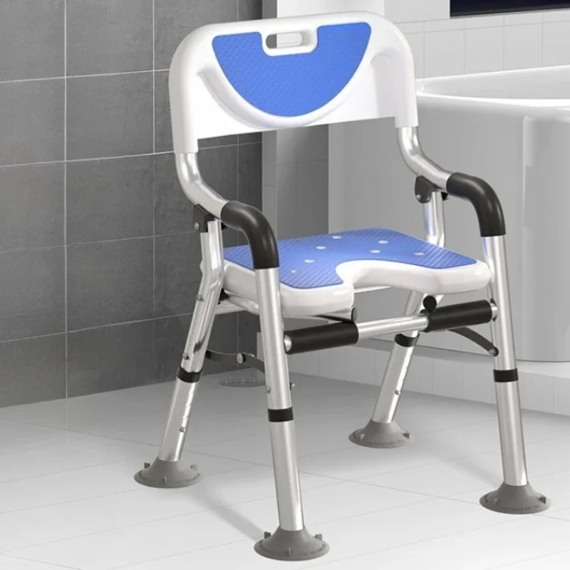 Anti-slip Aluminum Alloy Bath Seat Handicapped Chair Foldable Bath Chair Patient Bathroom Chair for The Elderly Shower Chairs