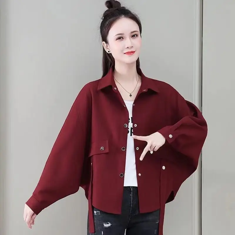 봄과 가을 신상 디자인 니치 셔츠 여성용 긴팔 셔츠 패셔너블한 나이 감소 효과 루즈 슬림핏 탑 얇은 재킷