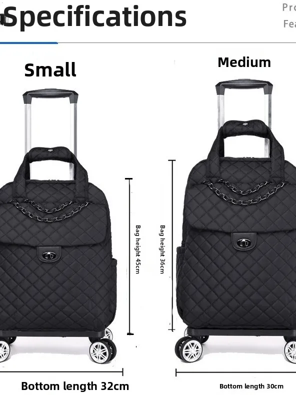 

Large Capaci Universal Wheel Lage Bag Travel Suitcase for Men And Women Nylon Material Zipper Closure Carry-On Bag