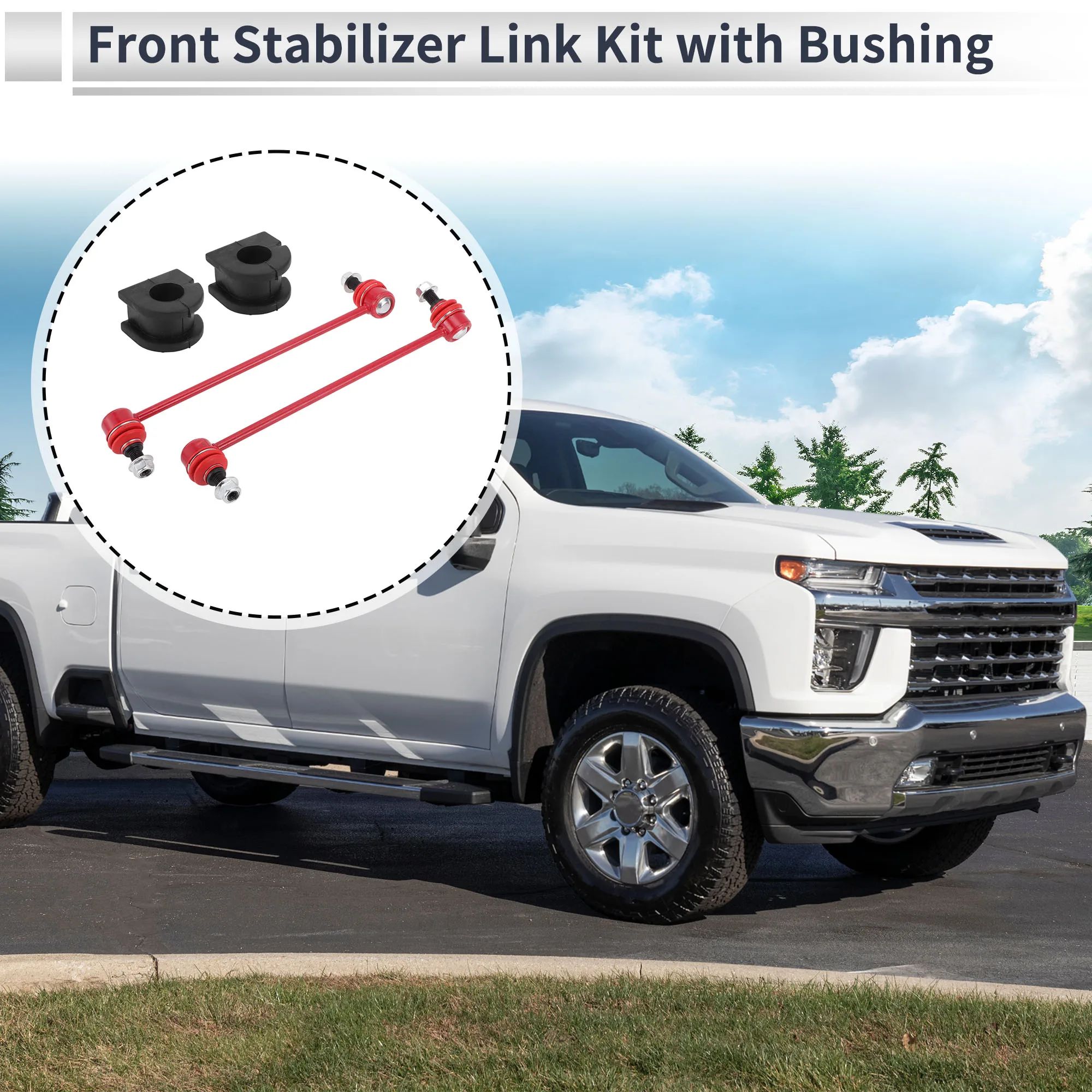 UXCELL 프론트 스태빌라이저 바 링크(GMC 테레인용 부싱 2개 포함) No.K750188