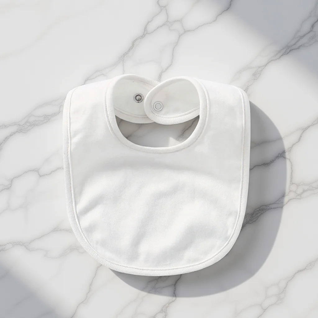 

5Pcs Pure Cotton Newborn Bibs Double Layer Drool Towels Adjustable Snap Fastening for Babies Teething Stage White