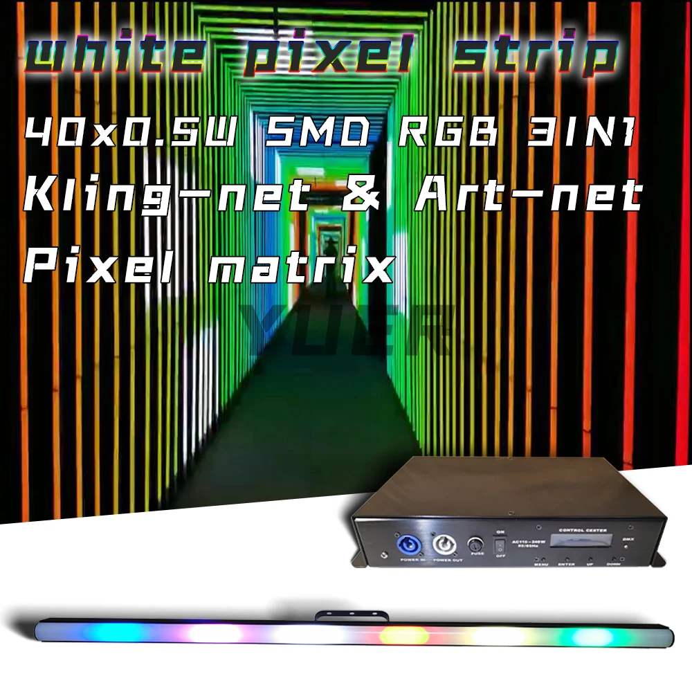 Imagem -02 - Yuer-rgb Wall Washer com Controlador Led Lente Circular Branca Tubo Pixel Dmx Bar Light Controle Individual Stage dj dj 40*0.5w