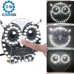 DIY Lehimleme Öğrenme Kiti Dokunmatik Kontrol Baykuş LED Işık Yeni Başlayanlar için Elektronik Uygulama STEM Eğitim Yaratıcı Mevcut