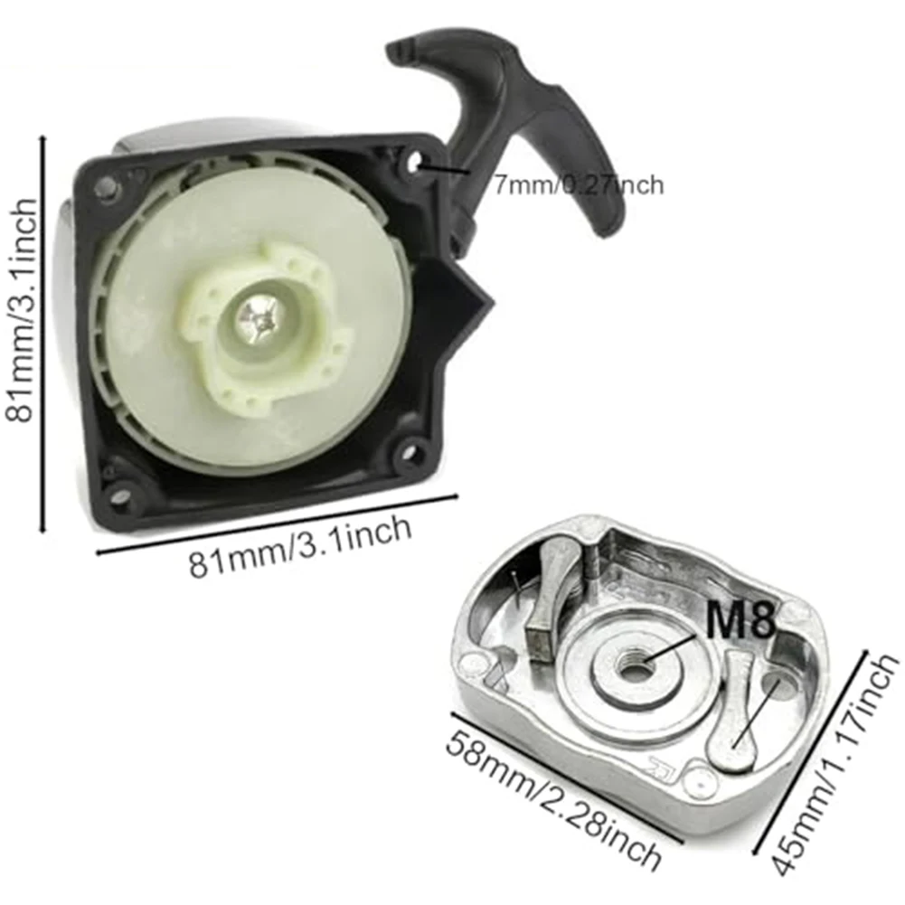 Recoil Type Starter for Lawn Mowers Fits CG430 CG520 TL43 TL52 Models Sturdy Build for Long lasting Performance