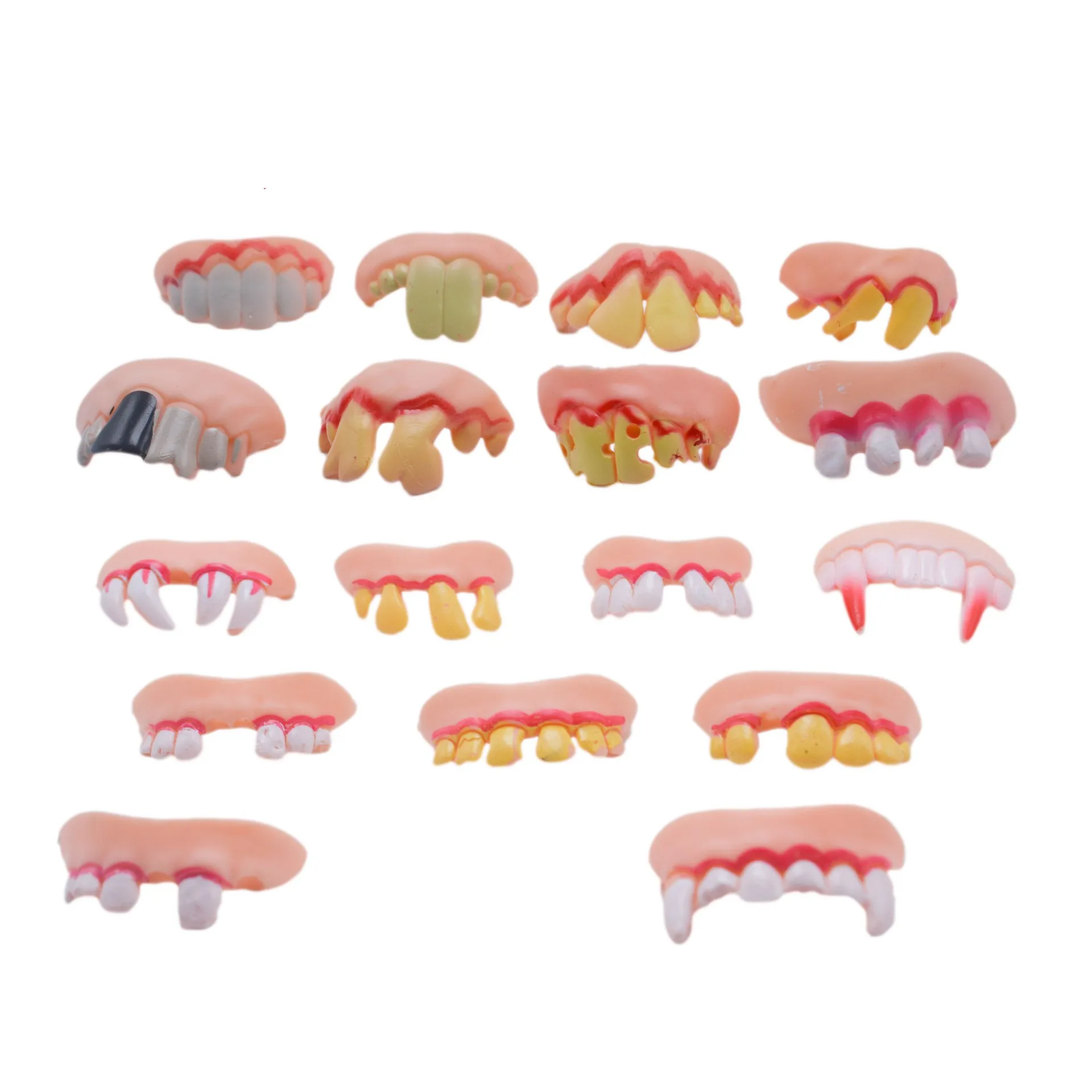 

8 pcs Halloween Decoration Funny Joke Tooth C Rotten Teeth Party Bags Fancy Dress Creative Prank Horror Toys Funny Gadgets