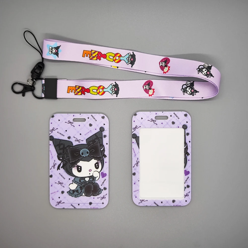 Anime Action Figure Kuromi Lanyard For Key Neck Strap Lanyard Card Id Badge Holder Key Chain Key Holder Maid Kuromi Key Rings