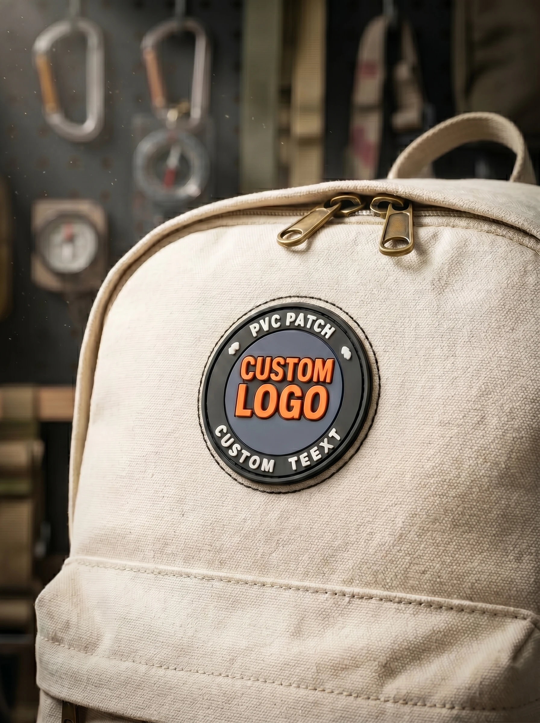Personalized Logo Rubber PVC Clothing Patch 3D Iron on Patch Self Adhesive Appliques Badge PVC Patches for Hat Hook and Loop view 2