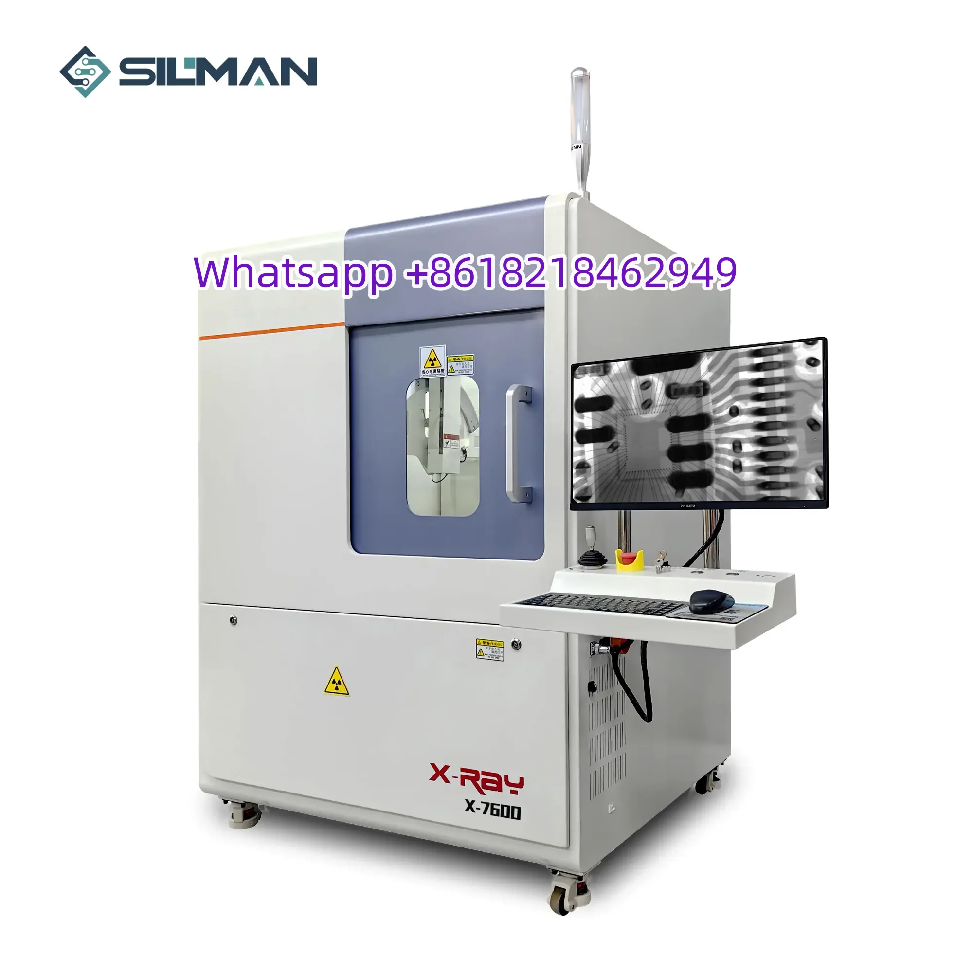 Silman X-7600 PCB SMT Production Line X-Ray Inspection System Machine For Electronic Producing With HD Display Screen