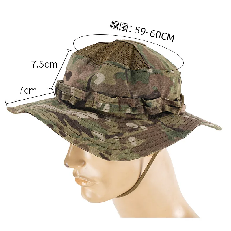 New Tactical Camouflage Boonie Cap Hunting Wide Brim Hat Men Outdoor Sports Fishing Hiking Sunshade Hat Foldable Soft Hats - Image 4