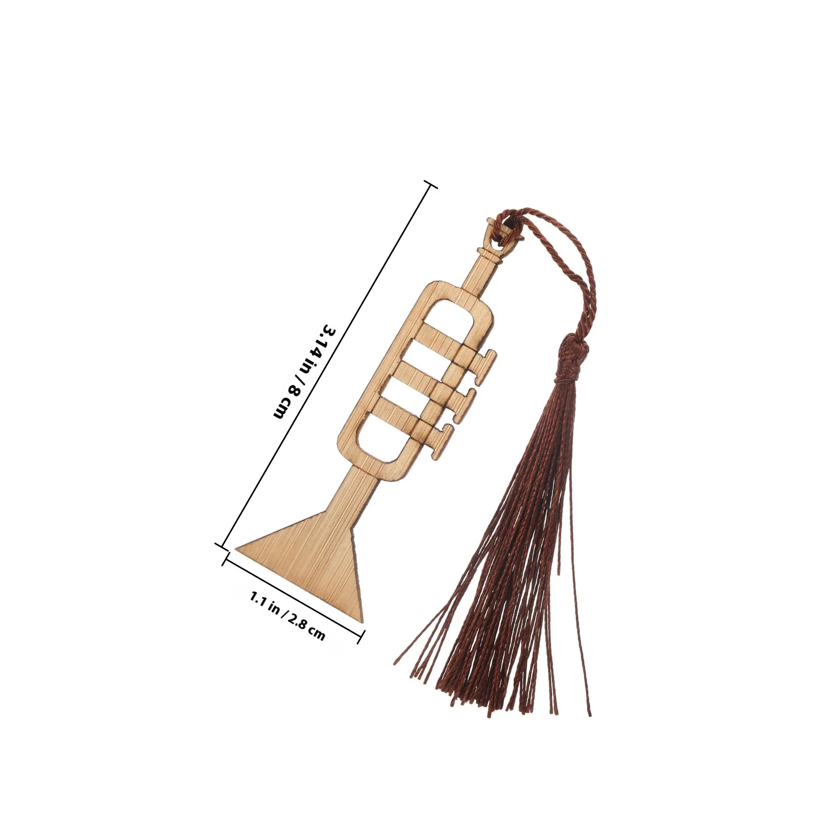 4Pcs Small Wooden Trumpet Shape Bookmarks Decorative Lightweight Tassel Design Book Page Markers for Adults Women Reading
