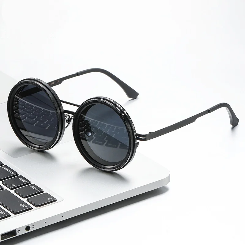 ND9 Verstellbare Dimm-Sonnenbrille, Dirt Bikes, Brille, Retro, rund, für Herren, Outdoor, Angeln, UV-beständig, HD-polarisierte Sonnenbrille – Detail 5