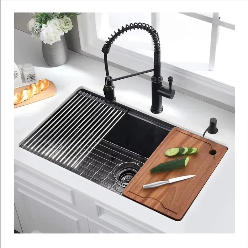 

Single Bowl Sink 32 Inch Kitchen Sink Base Workstation Kitchen Sink 18 Stainless Steel Carton Square