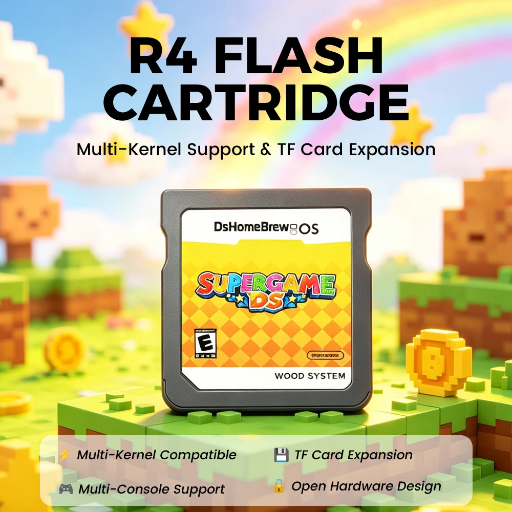 Carte mémoire pour jeux vidéo Super DS R4, téléchargement par vous-même, adaptateur de carte flash pour jeux 3DS, compatible avec Nintendo NDS, MD, GB, GBC, FC, PCE