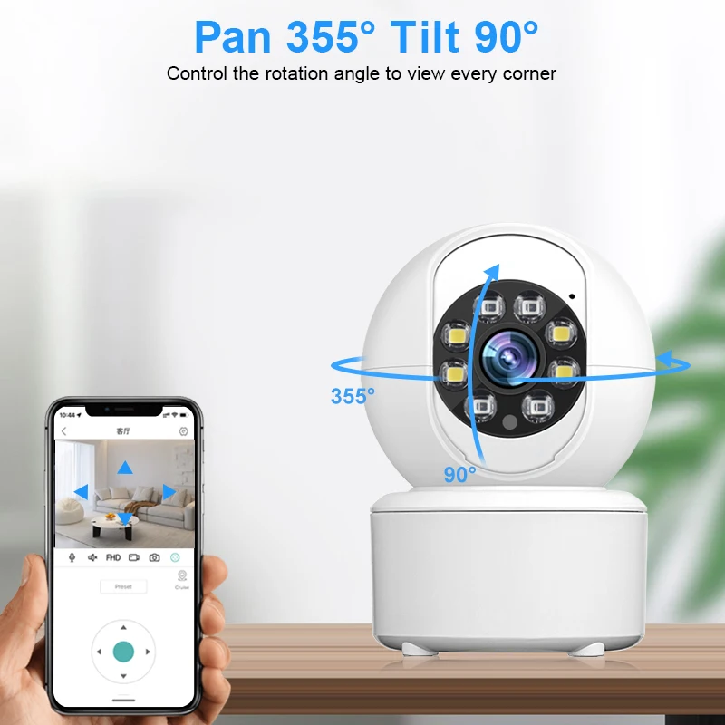 Smar Bluetooth Connecting 3MP Cloud Wireless IP Camera Smart Home Color Night Auto Tracking Surveillance Security Baby Monitor