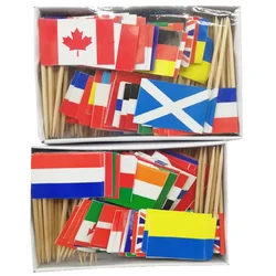 100PC Tandenstoker Vlaggen Dessert Decoratieve Argentinië Vlag Wijn Label Taart Decoratie Gereedschappen voor Fruit Voetbal Basketbal Games