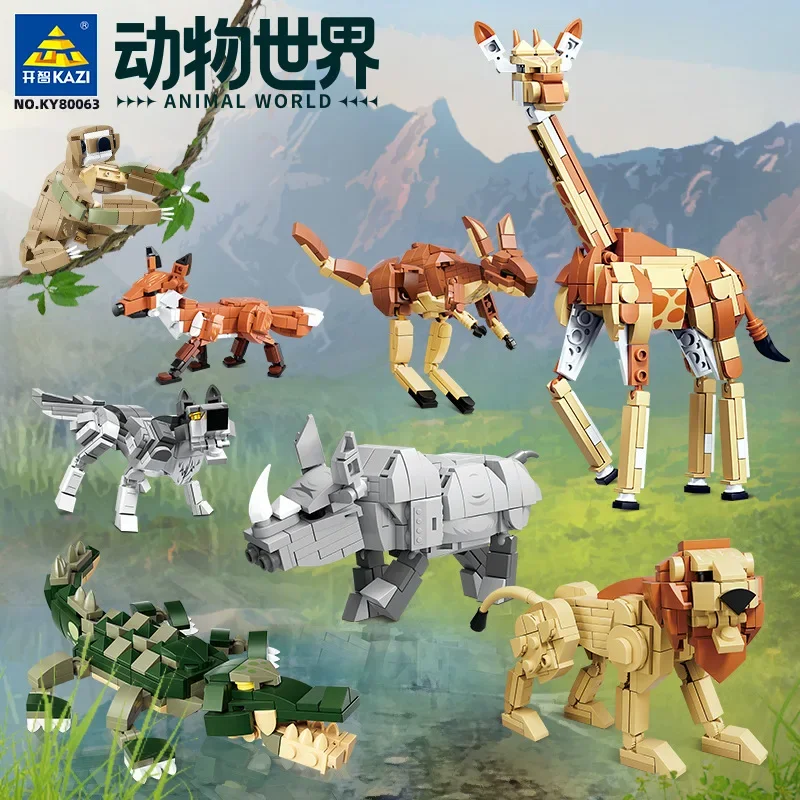 

Kaizhi 80063 серия животных bloques dealada частьículas pequeñas rompecabezas para niños juguete de ensamblaje caja hadiah