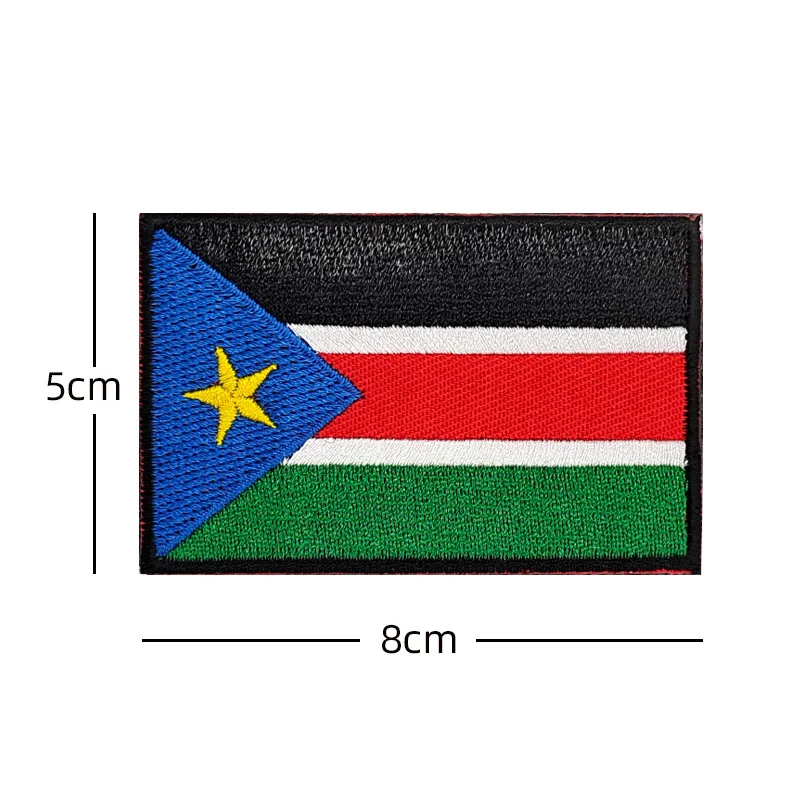 South Sudan Embroidered Patches Bosnia Sierra Leone Montenegro Hook&Loop Badges National Flag Cloth Bag Hat Decoration Stickers