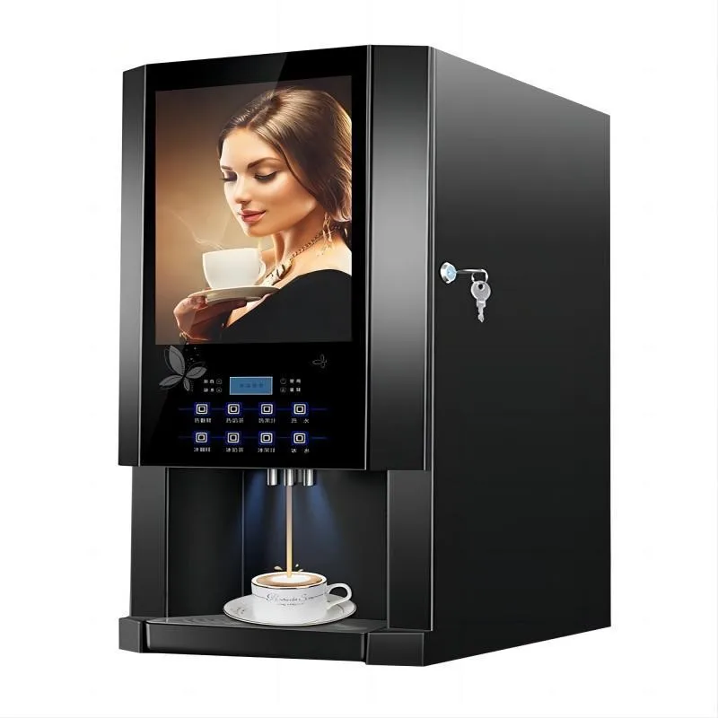 Commercial LCD Screen One Touch 7 Hot Drinks Bean To Cup Chocolate Cappuccino Coffee Vending Machine