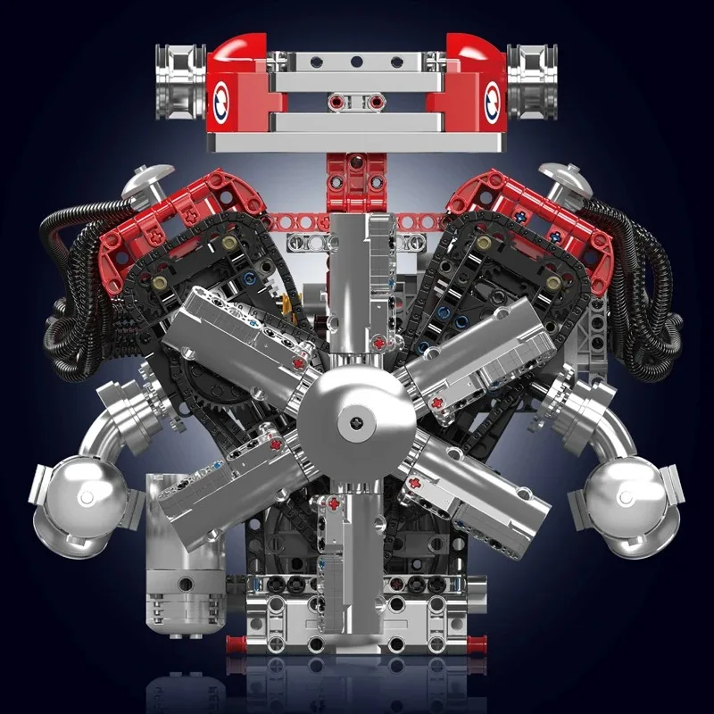 Mould King 10169 coche V12 motor ingeniería mecánica unidad de potencia de automóvil Kit de montaje de construcción Hobby modelo regalo de Navidad