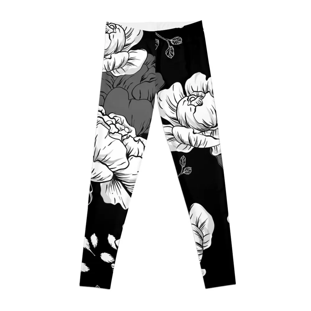 

Peonies floral pattern Leggings sports for push up fitness set gym for fitness Womens Leggings