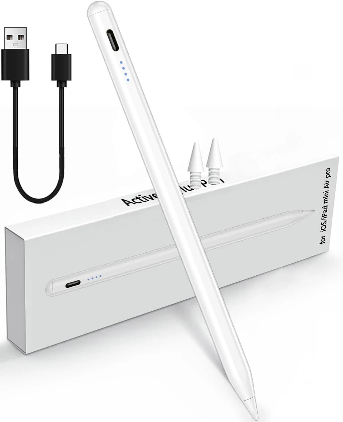 

Pencil For iPad 2025-2018 11th–6th Gen, Pro 11"/12.9"/13" M4, Air 11"/13" M2/M3, Mini A17 Pro/6/5 Palm Rejection Stylus Pen
