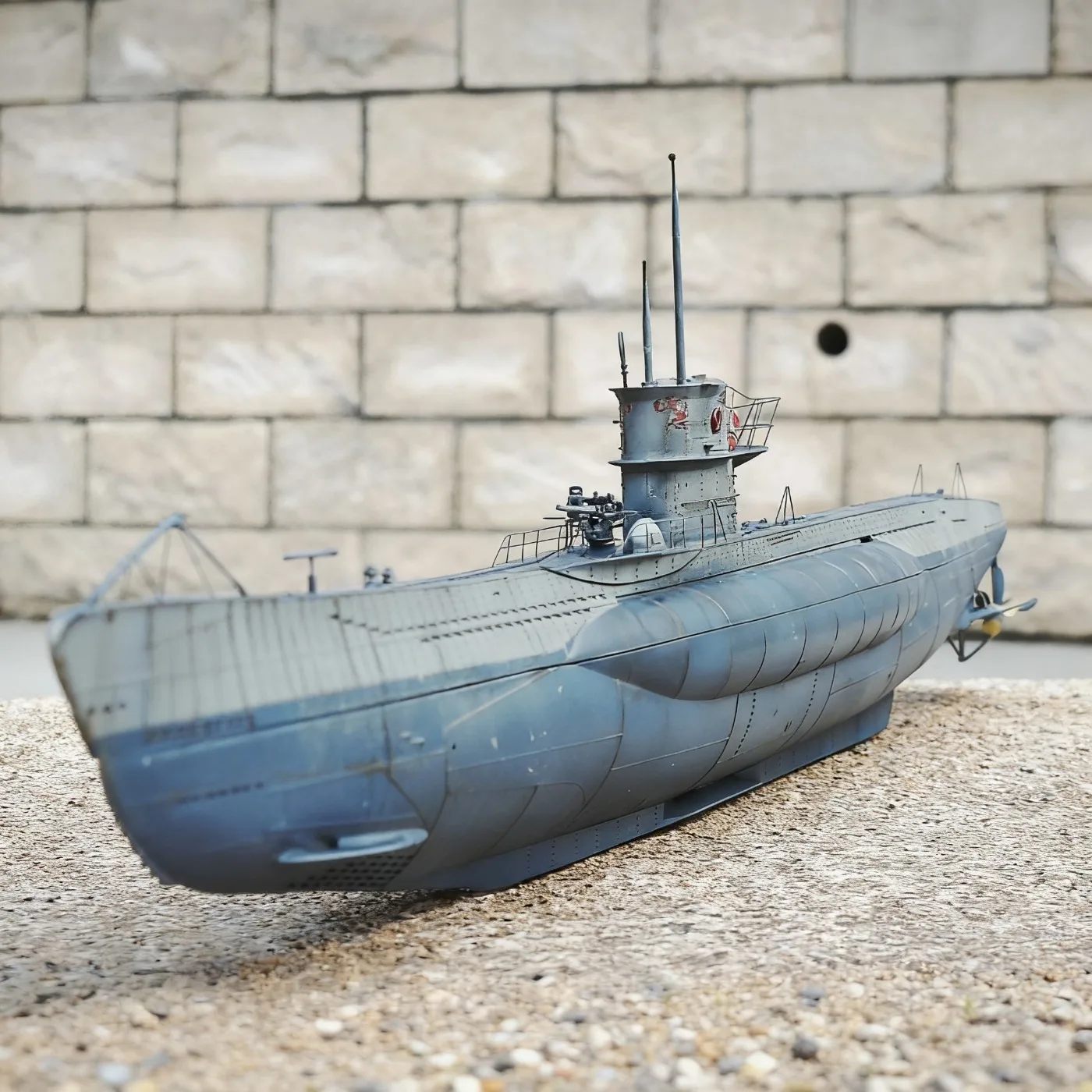 1/144 RC 배 43cm 리얼리틱 레버 원격 조종 잠수함 듀얼 러더 장착 RC 배 모델 RTR 배 장난감