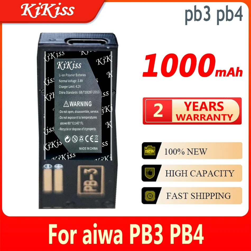 

1000mAh KiKiss Powerful Battery pb3 pb4 For aiwa PB3 PB4 jx729 jx629 jx202 jx303 jx505 px370 jx609 p50 jx303 jx2000 px30 px50