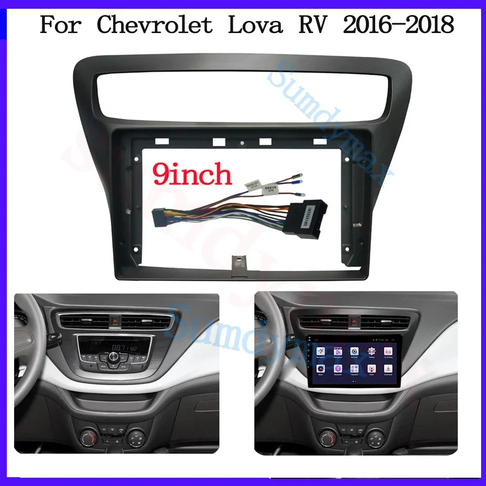 

Android Car DVD Frame Audio Fitting Adaptor Dash Trim Kits Facia Panel For Chevrolet Lova RV 2016-2018 9inch CAR Radio frame