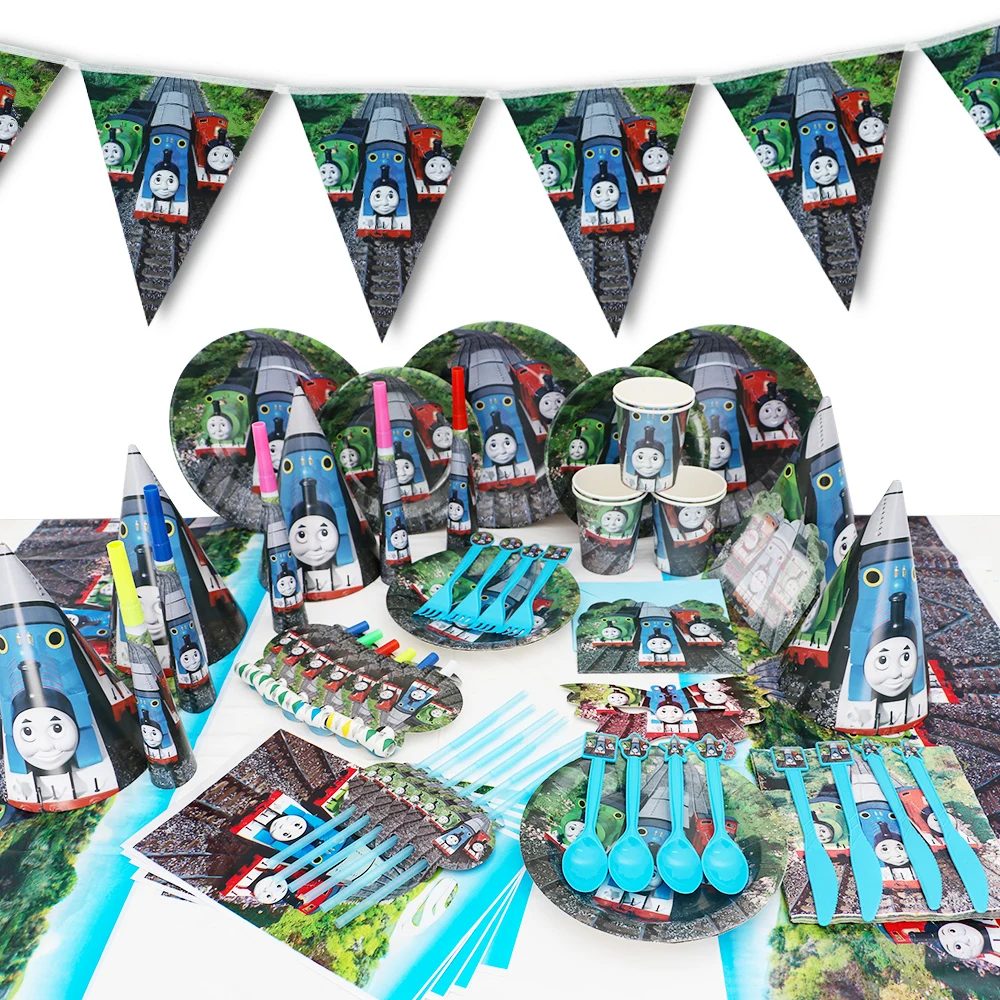 Thomas&Friends Train Birthday Party Balloon Decoration Set Eco friendly Tableware Banner backdrop Stationery Baby Shower Thomsa