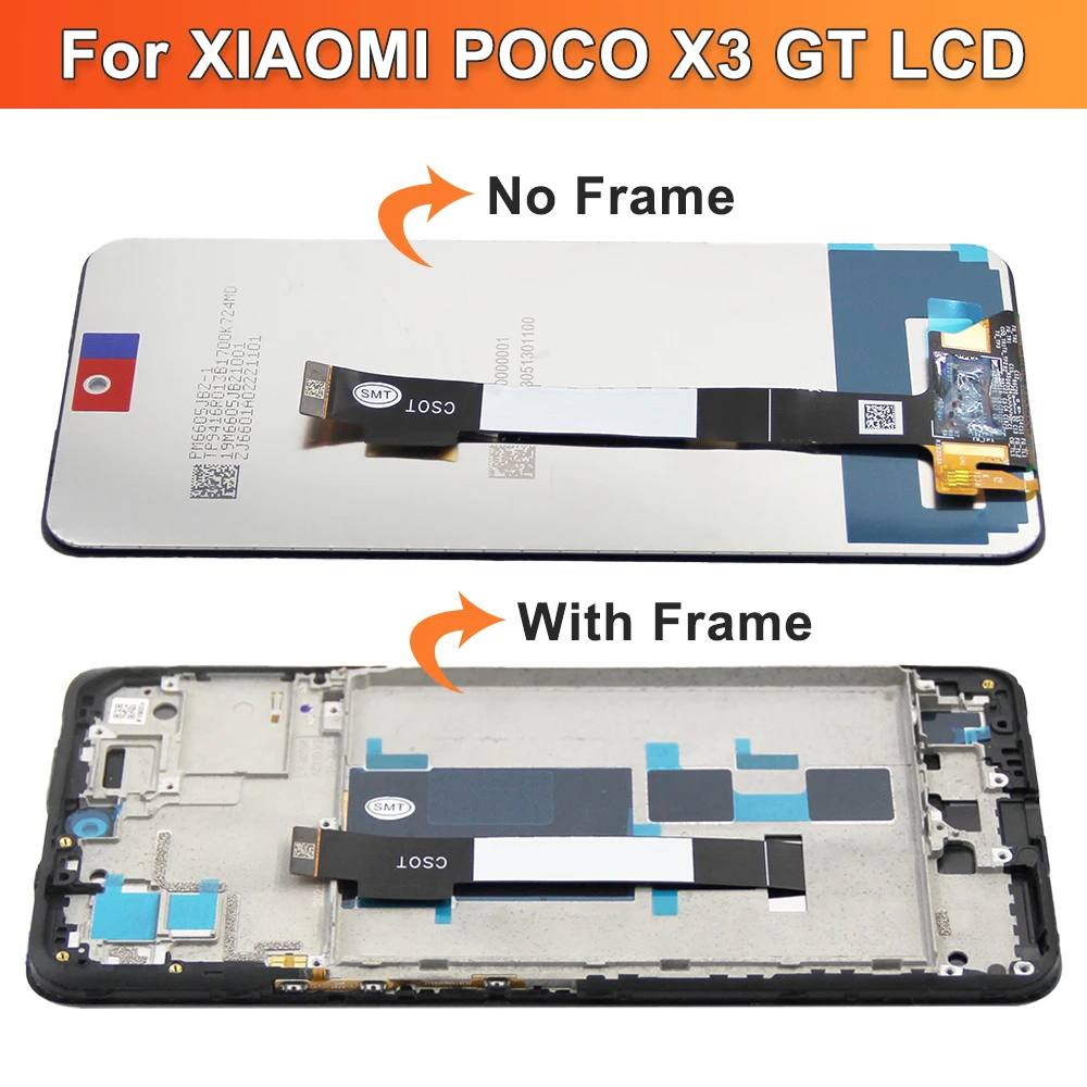 AAA Quality For Xiaomi POCO X3 GT 21061110AG LCD Display Touch Screen Digitizer Replacement Parts For POCO X3GT LCD With Frame