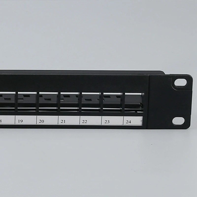 Top-19-Inch 1U Cabinet Rack Through 24-Port CAT6 Patch Panel RJ45 Network Cable Adapter Keystone Jack Modular Patch Panel