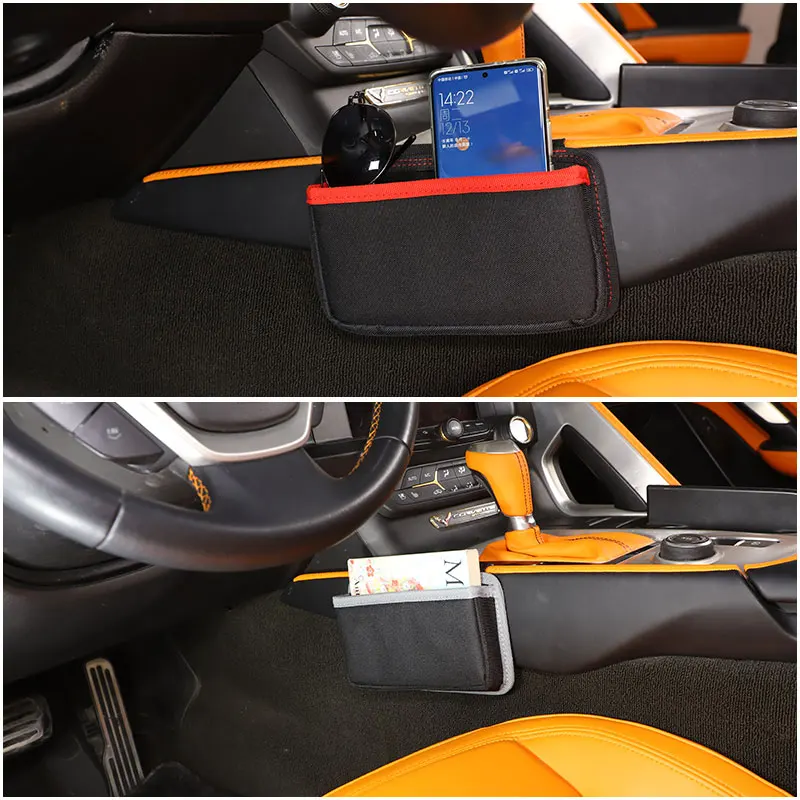 

For Chevrolet Corvette C7 2014-2019 Oxford Cloth Car Control side Storage Bag Storage Bag mobile phone bag Car Accessories