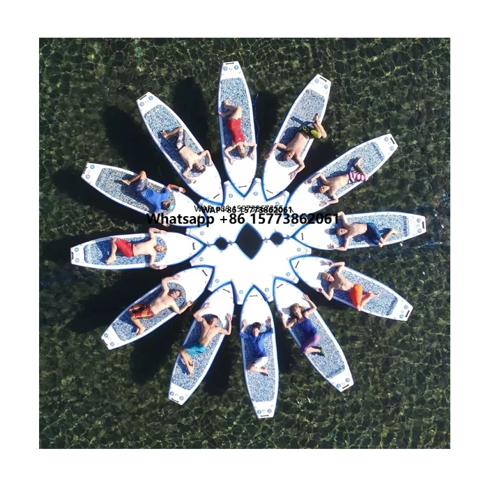 Custom Inflatable Stand up Paddle Board Round Island Trainer Water Floating Pontoon Fitness Platform Sup Yoga Deck Dock