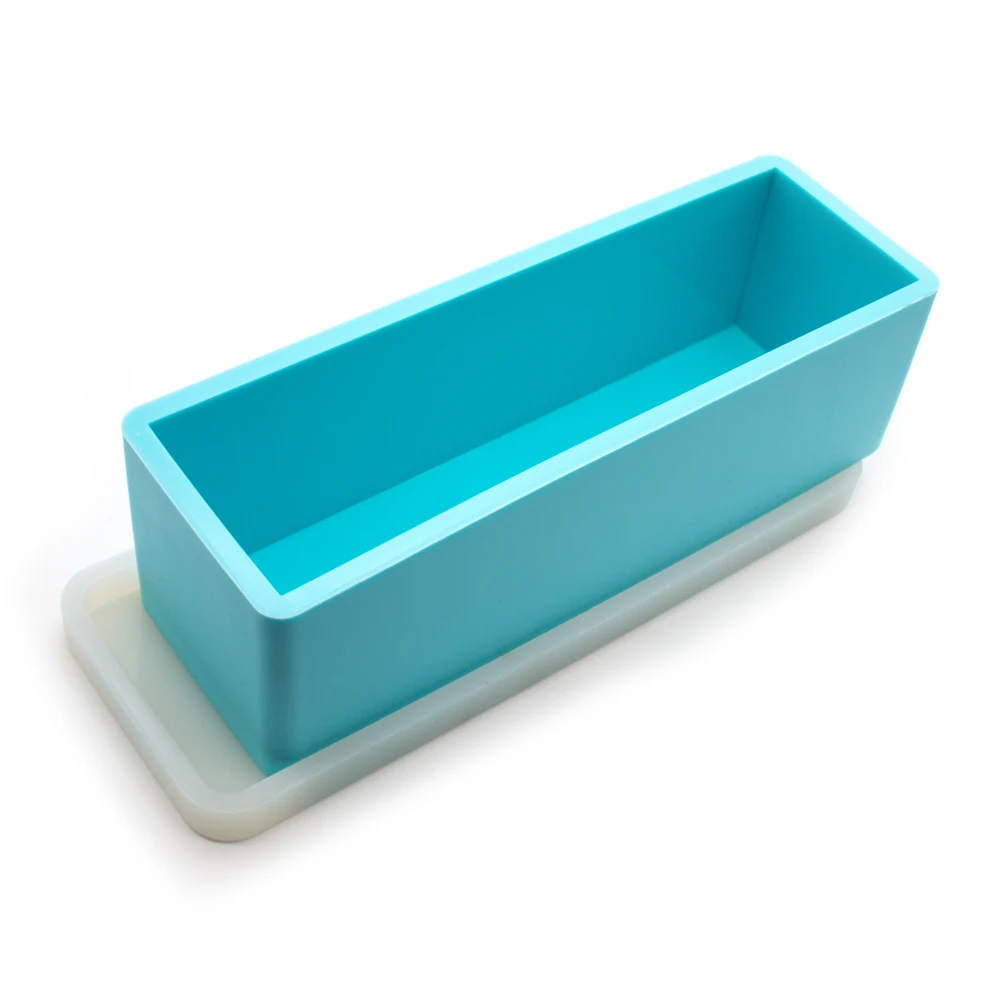Rectangular Silicone Mold 1KG Handmade Soap Toast Cake Making Tools 248x72x77MM with Lid