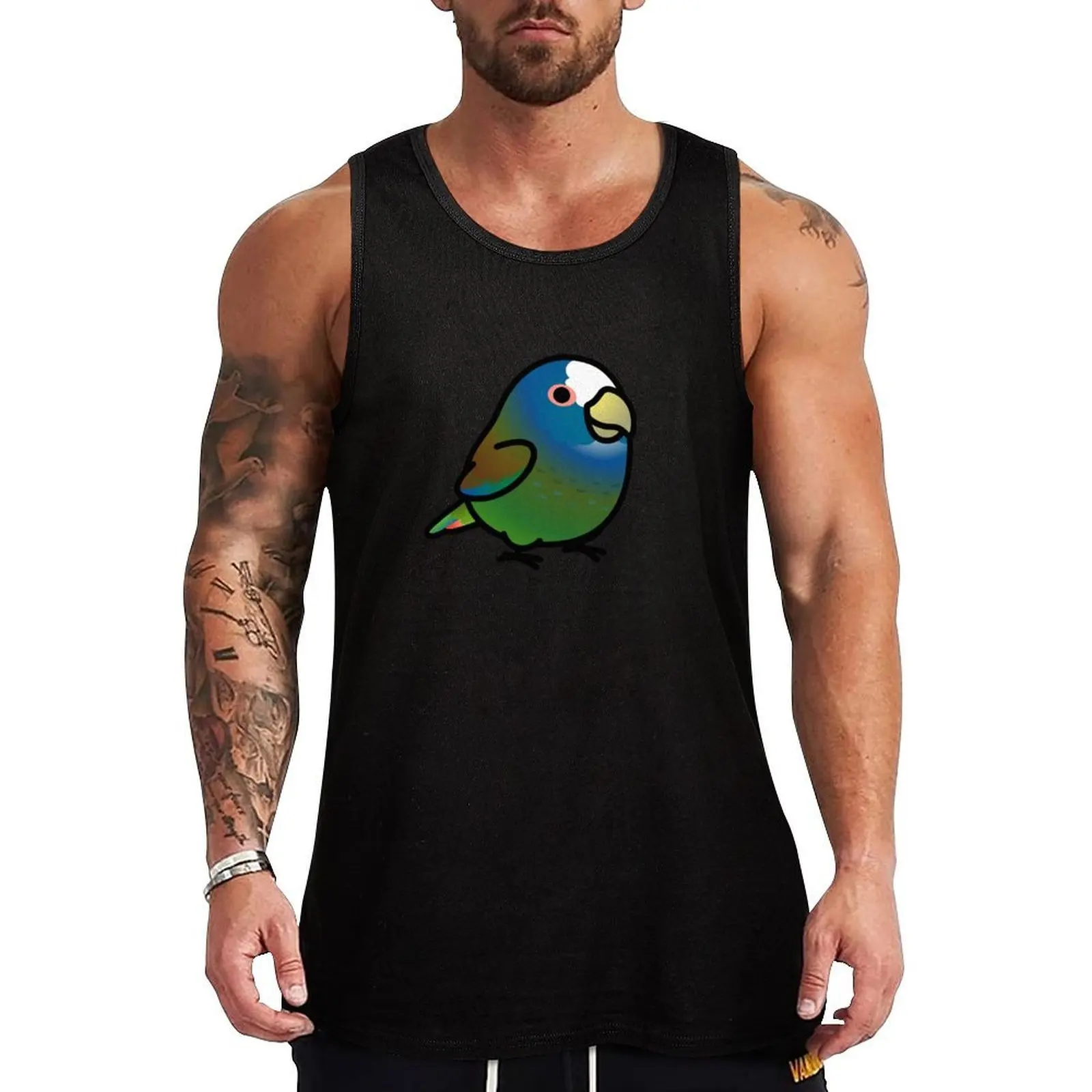 

Chubby White-capped, White-crowned Pionus Parrot Tank Top Muscle Tank Top Athletic Fit Gym Workout Sleeveless