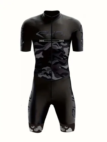 Imagen 2 del producto Traje de triatlón de rendimiento para hombre, traje colorido de manga corta para campeonato mundial, natación y ciclismo