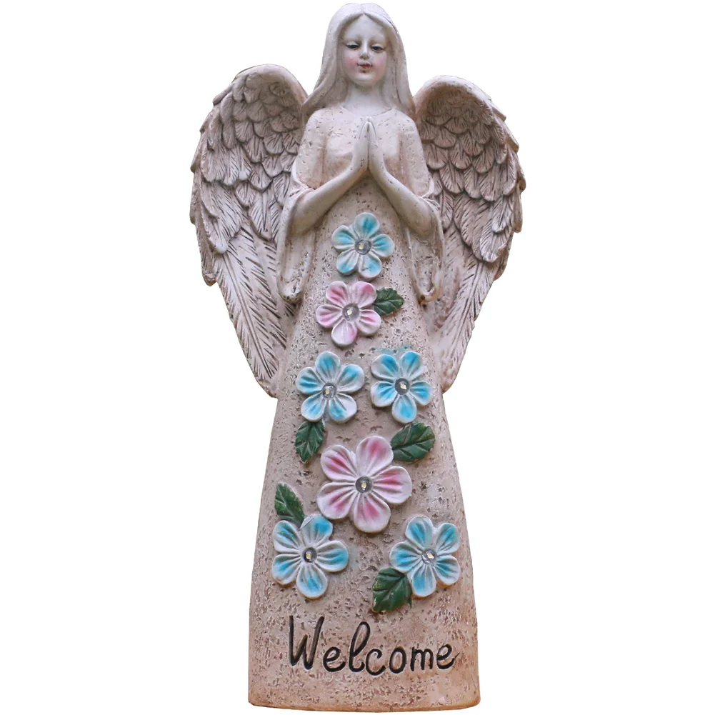 Outdoor Decorative Angel Light Powered by Solar Energy with Resin Body Automatic On/Off Function and Weatherproof Construction