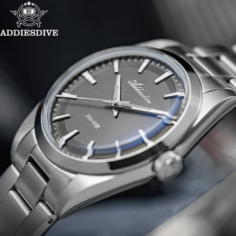 ADDIESDIVE Einfache Herrenuhr 36mm Blase Spiegelglas VH31 Quarzuhren Leuchtende wasserdichte Armbanduhr AD2066 Reloj Hombre